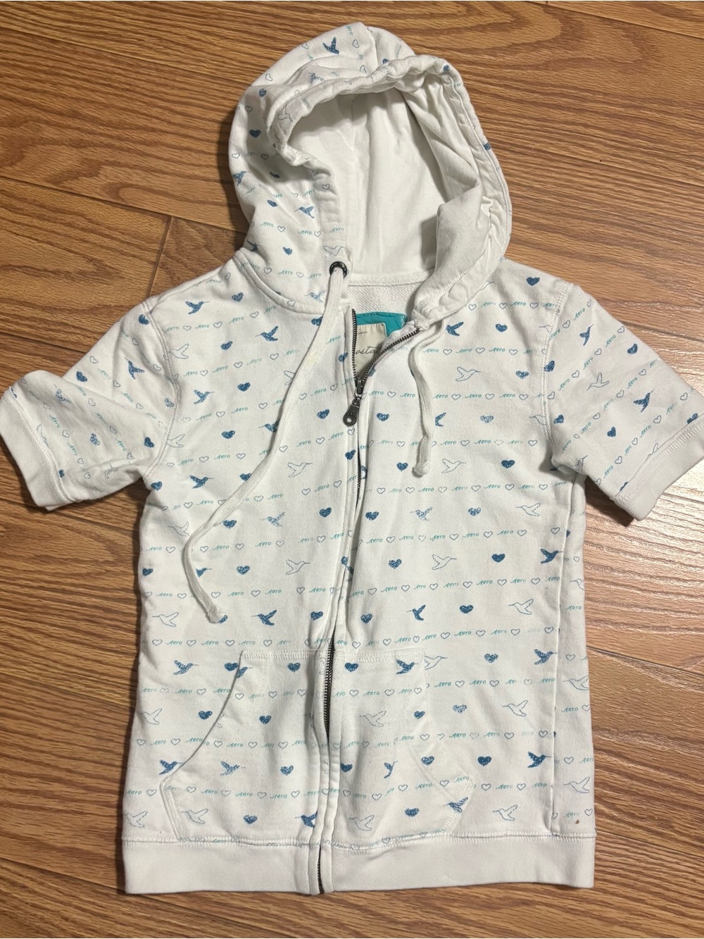 Y2K 2000s Aeropostale Aero Full Zip Short Sleeved Women’s Hoodie Medium